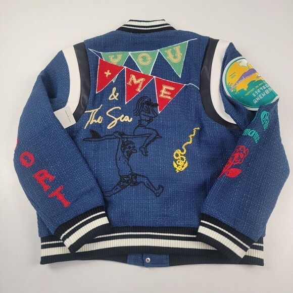 Lifted Anchors Lovers Surf Club Varsity Letterman Jacket Men's Large NWT - Picture 10 of 12